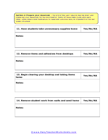 Teacher Checklist #1