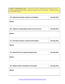 Support Checklist