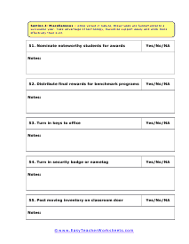 Extras Checklist