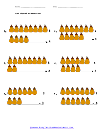 Visual Subtraction Worksheet