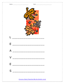 Leaves Poem Worksheet