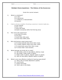 Scarecrow Multiple Choice Worksheet