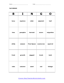 BINGO Card #1