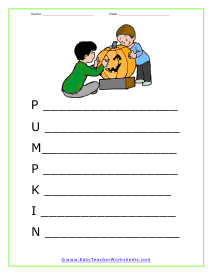 Pumpkin Poem Worksheet