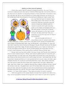 Jack O' Lantern Worksheet