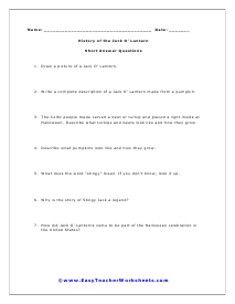 History Worksheet