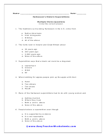 Historic Worksheet