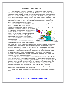 Around the World Reading Worksheet