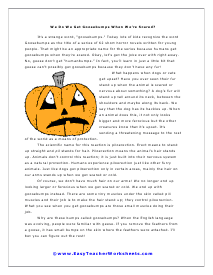 Goosebumps Reading Worksheet