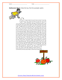 Halloween Maze Worksheet