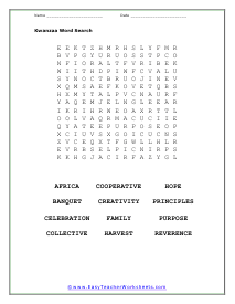 Word Search Worksheet