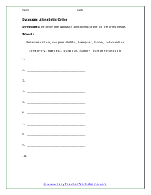 Alphabetic Worksheet