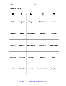 Bingo Card #1