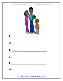 Family Poem Worksheet