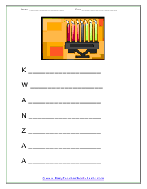 Kwanzaa Poem Worksheet