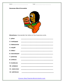 Word Scramble Worksheet