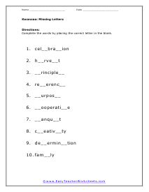 Letters Worksheet