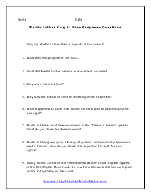 Free Response Worksheet