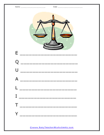 Equality Poem Worksheet