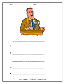 Speech Poem Worksheet