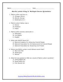 Multiple Choice Worksheet 2