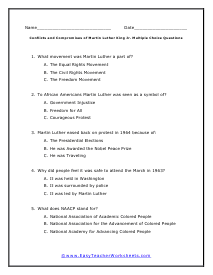 Compromises Multiple Choice Worksheet