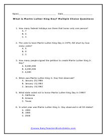 Multiple Choice Worksheet