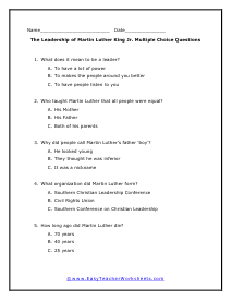 General Multiple Choice Worksheet