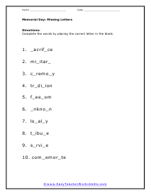 Spelling Worksheet