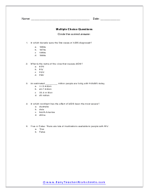 AIDS Multiple Choice Worksheet