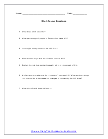 AIDS Short Answer Worksheet