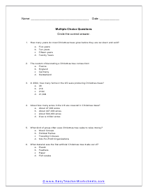 Trees Multiple Choice Worksheet