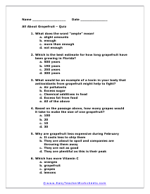 Grapefruit Quiz