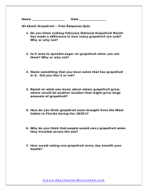 Grapefruit Worksheet