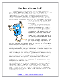 Battery Reading Worksheet