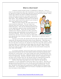 Root Canal Worksheet