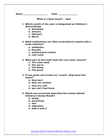 Root Canal Quiz