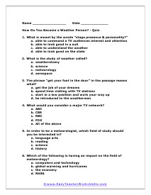 Weather Person Quiz