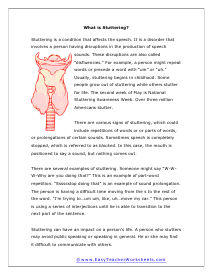 Stuttering Reading Worksheet