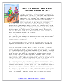 Refugee Reading Worksheet