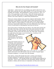 Left-handed Reading Worksheet