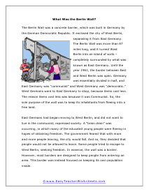 Berlin Wall Worksheet