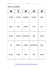 Bingo Worksheet #4