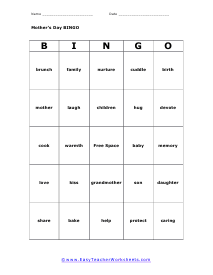 Bingo Worksheet #6