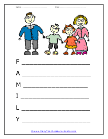 Family Poem Worksheet