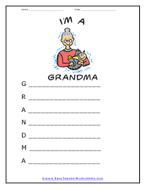 Grandma Poem Worksheet