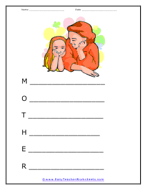 Mom Poem Worksheet
