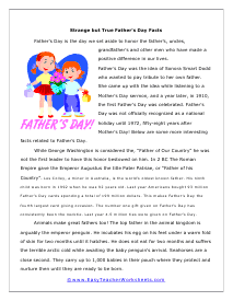 Fathers Facts Worksheet