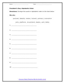 Alphabetic Worksheet