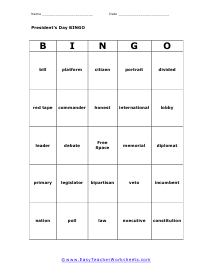 Bingo Card #1